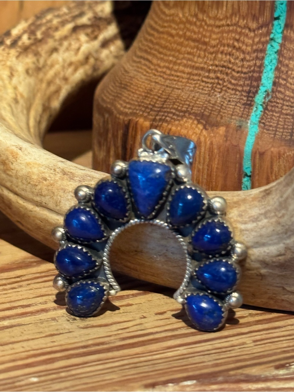 Sterling Silver Blue Lapis Naja Pendant